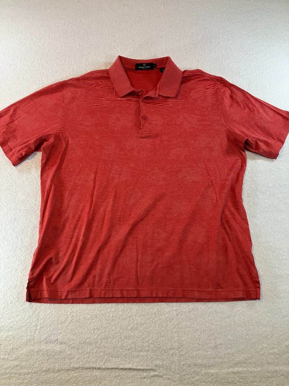 Bugatchi Uomo Orange Textured Floral Polo Shirt Size XL